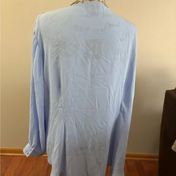🌸Light Blue Ruffled Women's Top (27” PTP) - Picture 4 of 6